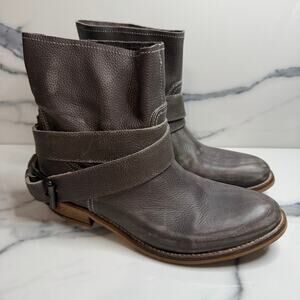 Bronx Women's Distressed Gray Leather Boots Sz 40 Sz 9.5 Festival Boho Western